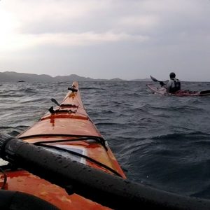 Kayaking across from Zamami to Tokashiki, Okinawa